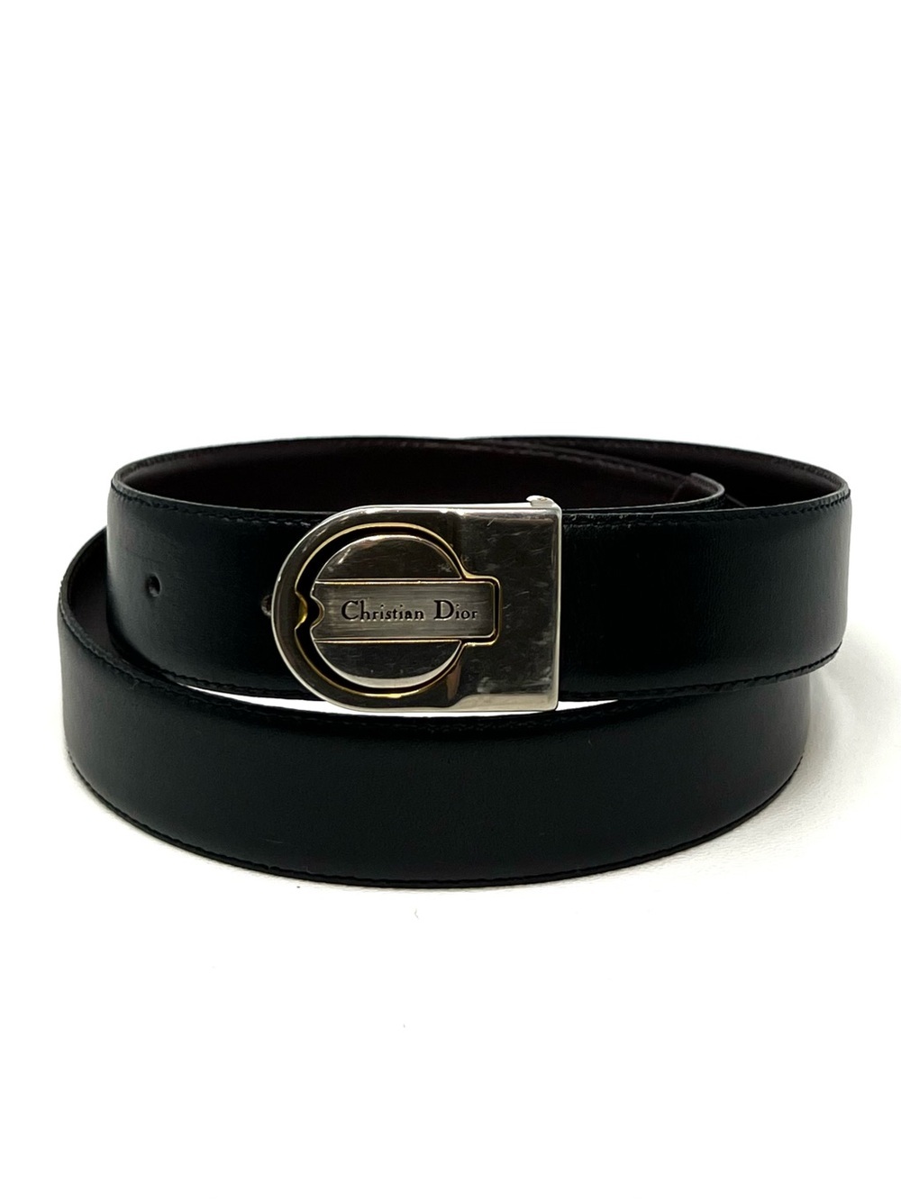 Vintage Christian Dior Reversible Men’s Belt Size 34 Black/Brown Leather VTG